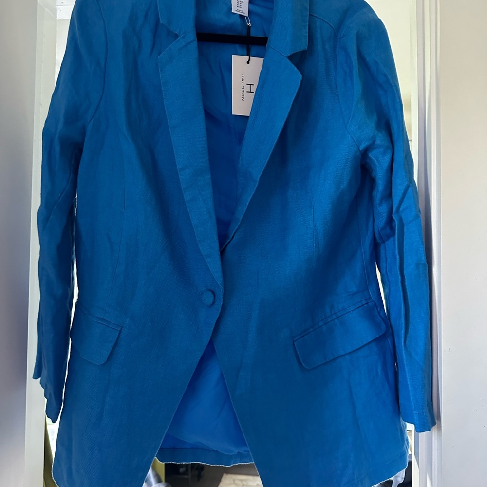 NWT Halston 100% Linen blue jacket - M